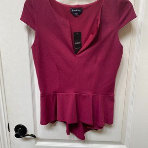 Bebe Peplum Top New with Tags
